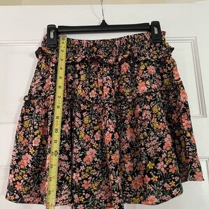 American Eagle Outfitters Black Floral Skater Skirt